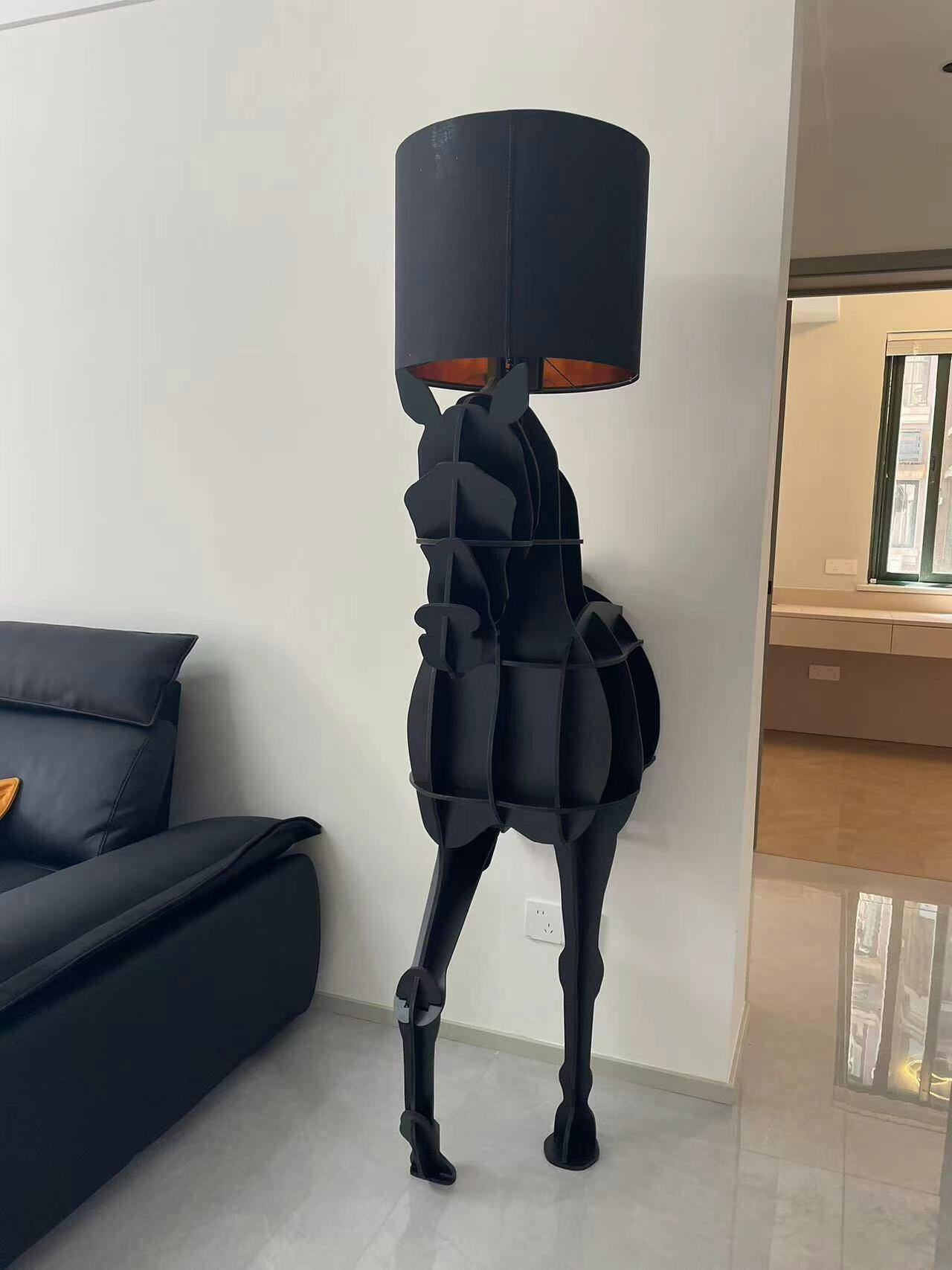 Tete Horse Floor Lamp - Black LED Indoor Decorative Light