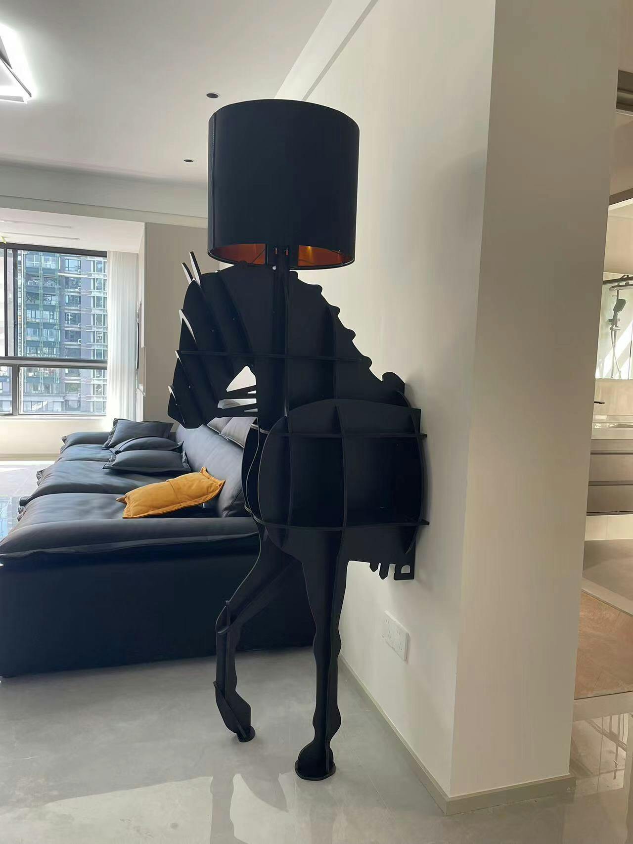 Tete Horse Floor Lamp - Black LED Indoor Decorative Light