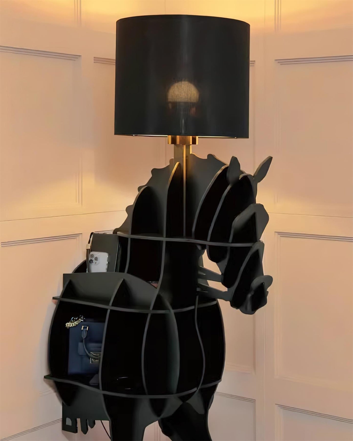 Tete Horse Floor Lamp - Black LED Indoor Decorative Light