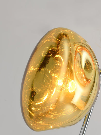 Three Lava Glass Floor Lamp with Chrome Frame and LED