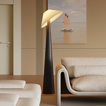 Tilt Hat Wooden Floor Lamp with LED Shade - Indoor Lighting