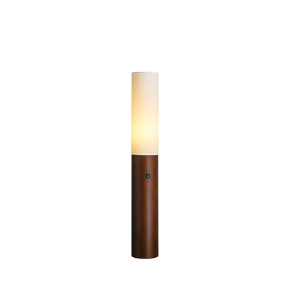 Timber Column Floor Lamp with Integrated LED - Modern Design