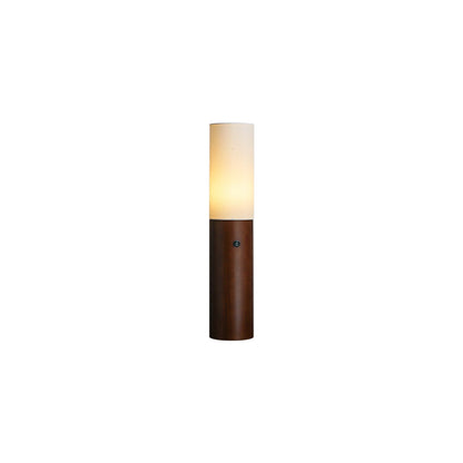 Timber Column Floor Lamp with Integrated LED - Modern Design