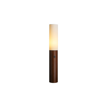 Timber Column Floor Lamp with Integrated LED - Modern Design