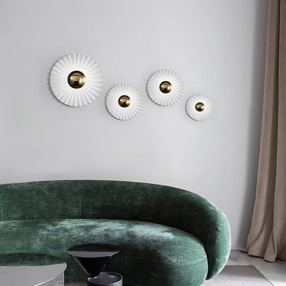 Tinsley Flush Wall Lamp - Elegant LED Design, White & Gold