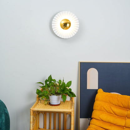 Tinsley Flush Wall Lamp - Elegant LED Design, White & Gold
