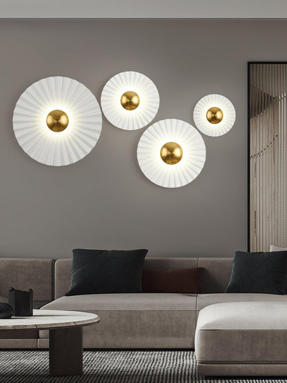 Tinsley Flush Wall Lamp - Elegant LED Design, White & Gold