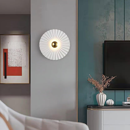 Tinsley Flush Wall Lamp - Elegant LED Design, White & Gold