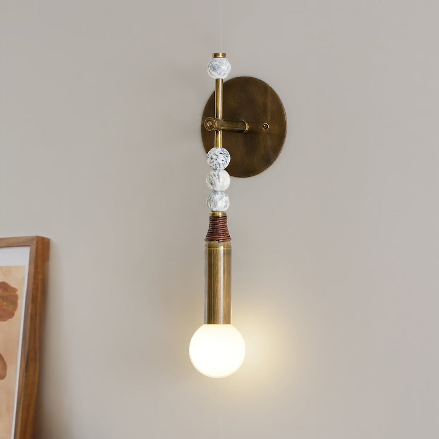 Toam Wall Lamp - Elegant Brass and Marble Indoor Sconce