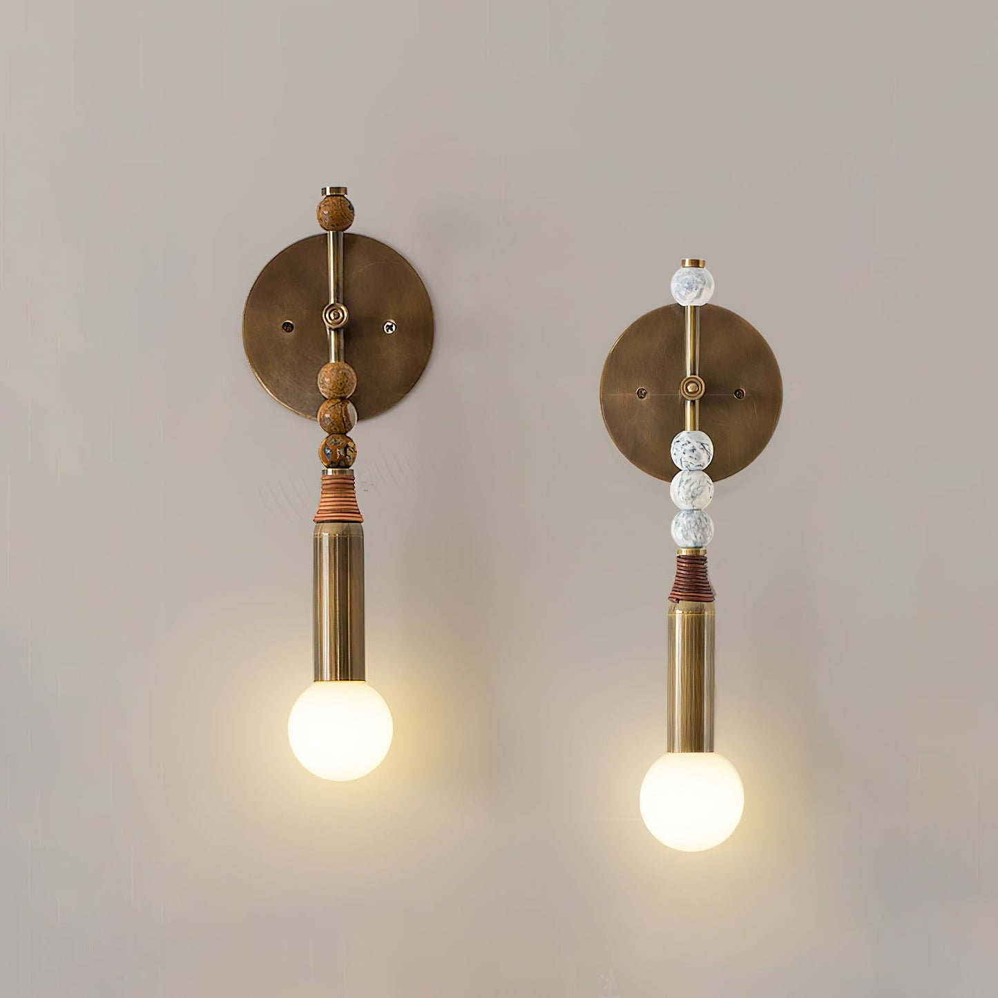 Toam Wall Lamp - Elegant Brass and Marble Indoor Sconce