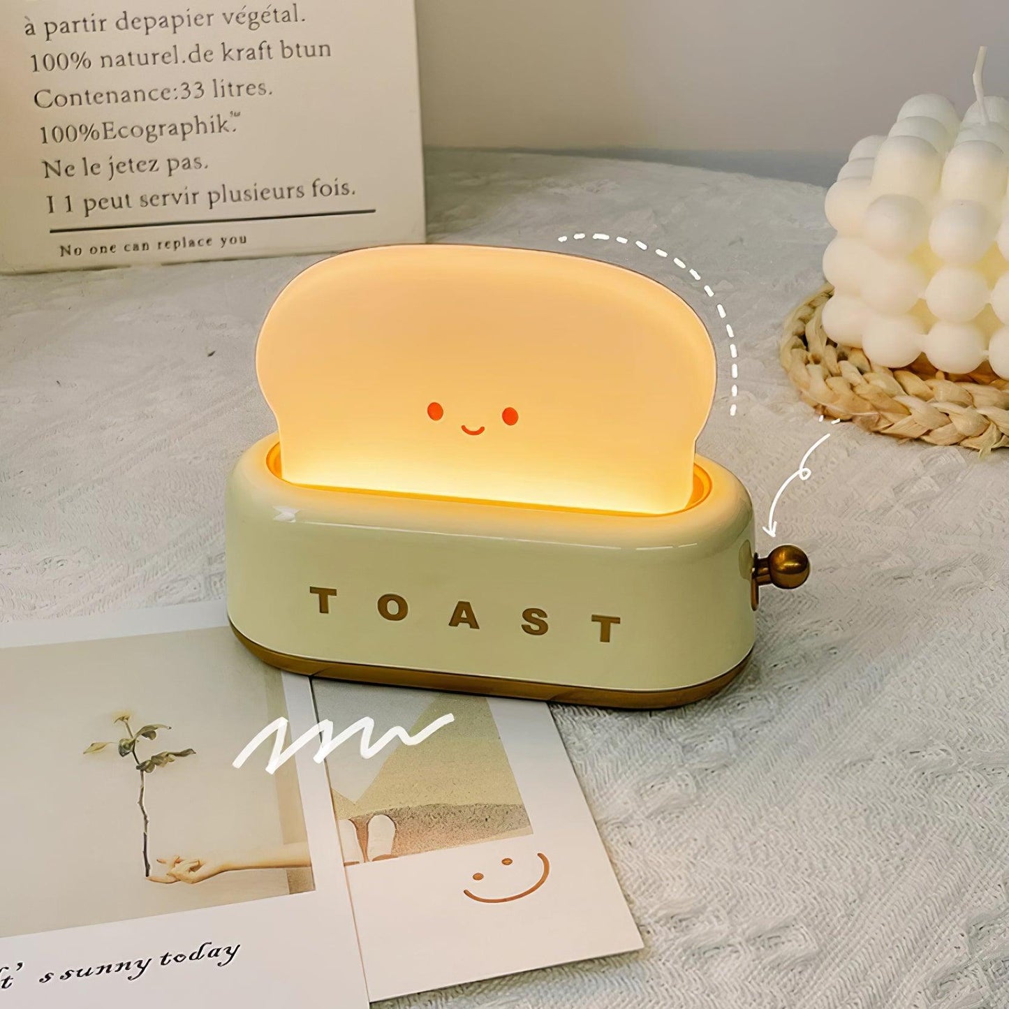 ToastyGlow Table Lamp – Adorable Rechargeable Night Light