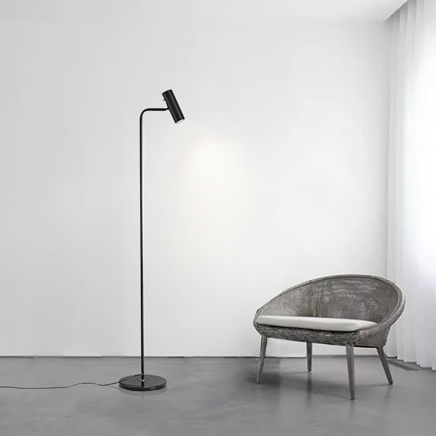 Torris Floor Lamp with Adjustable LED Light and Brass Finish