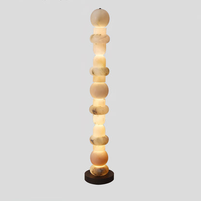 Spanish Alabaster Floor Lamp with LED Light - Modern Design