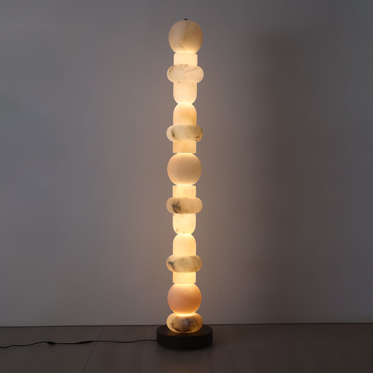 Spanish Alabaster Floor Lamp with LED Light - Modern Design