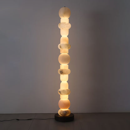 Spanish Alabaster Floor Lamp with LED Light - Modern Design