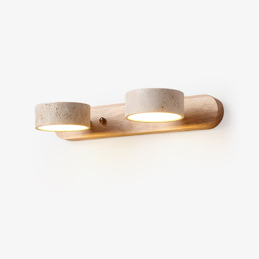 Travertine Duo Wall Light - Dimmable LED, Indoor Mount, Natural Design