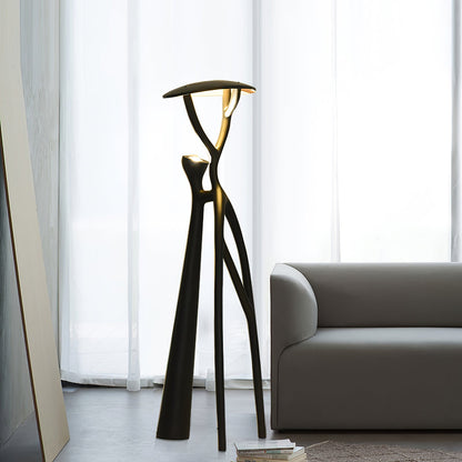 Gothic Tree Sculpture Floor Lamp with Integrated LED Lighting
