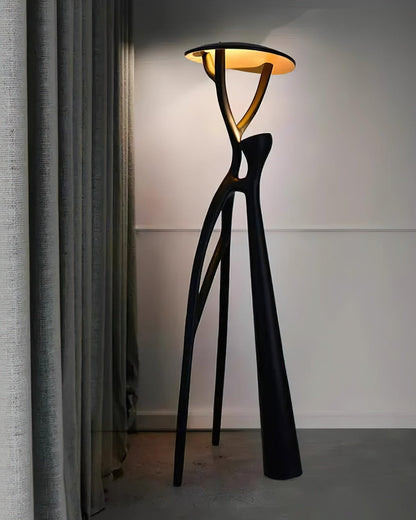 Gothic Tree Sculpture Floor Lamp with Integrated LED Lighting