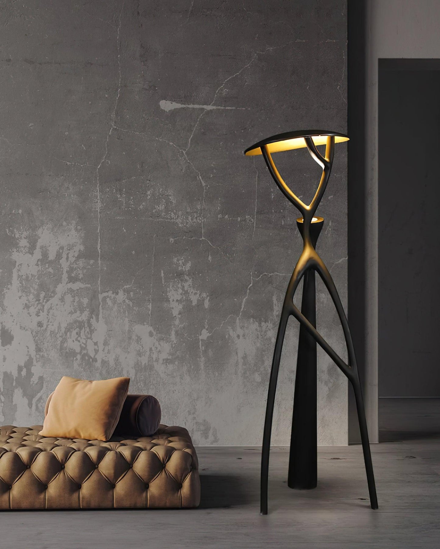Gothic Tree Sculpture Floor Lamp with Integrated LED Lighting