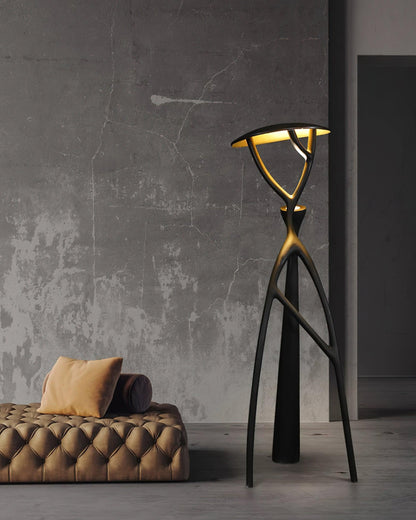 Gothic Tree Sculpture Floor Lamp with Integrated LED Lighting