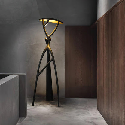 Gothic Tree Sculpture Floor Lamp with Integrated LED Lighting