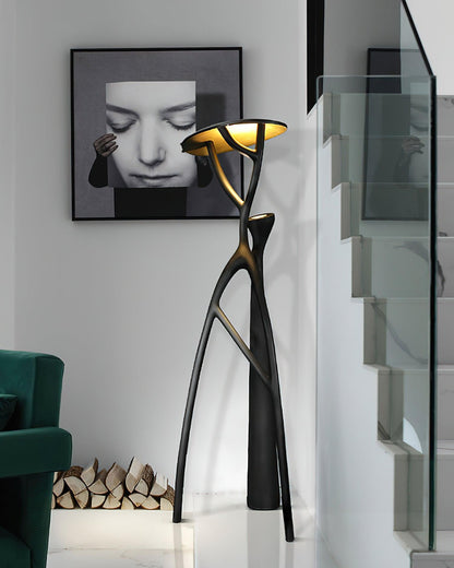 Gothic Tree Sculpture Floor Lamp with Integrated LED Lighting