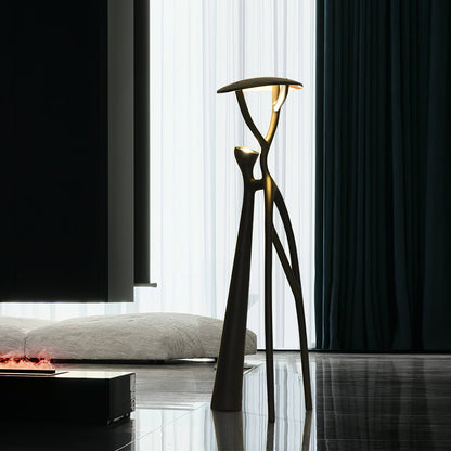 Gothic Tree Sculpture Floor Lamp with Integrated LED Lighting