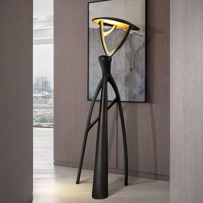 Gothic Tree Sculpture Floor Lamp with Integrated LED Lighting