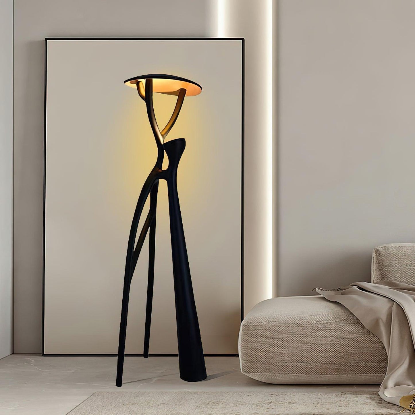 Gothic Tree Sculpture Floor Lamp with Integrated LED Lighting