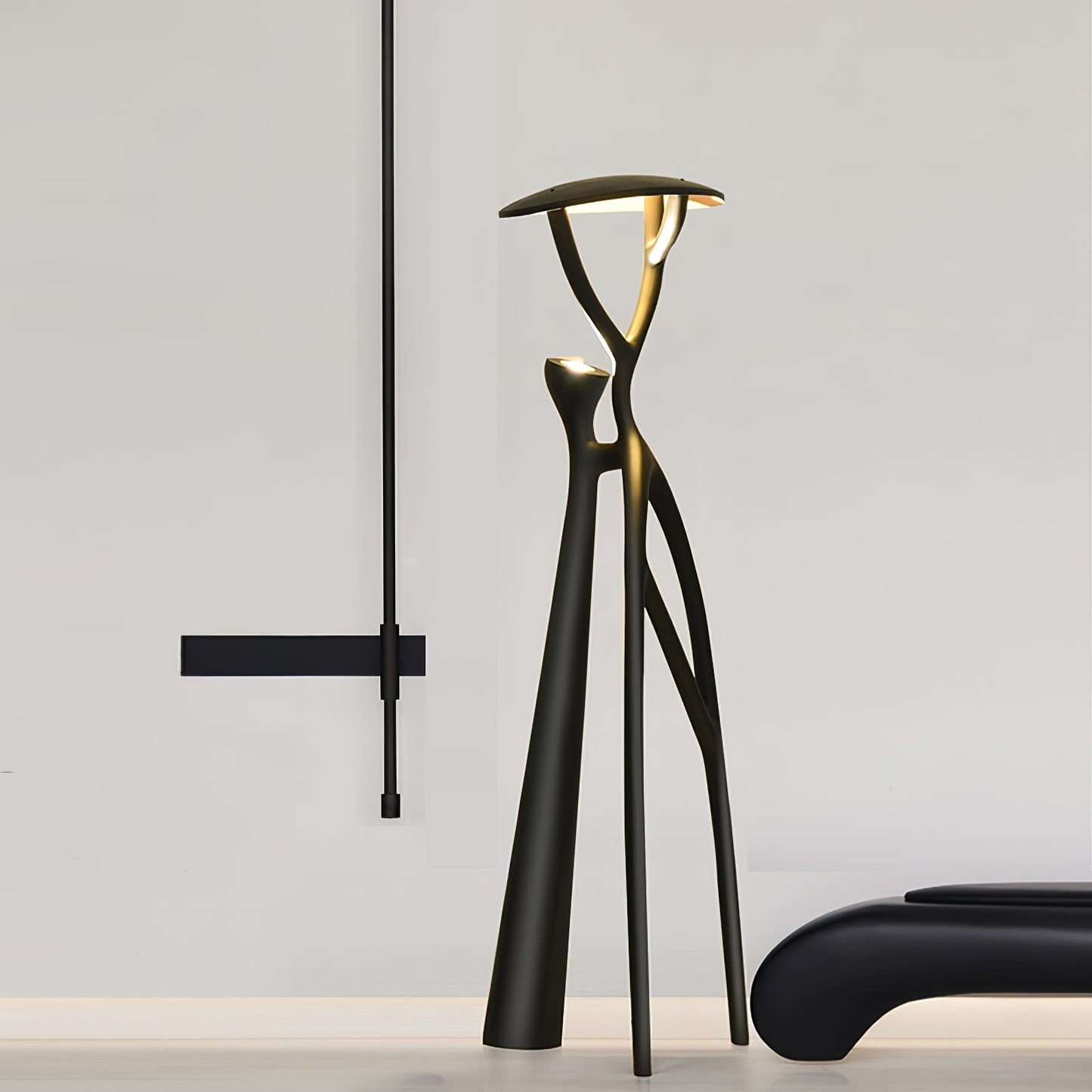 Gothic Tree Sculpture Floor Lamp with Integrated LED Lighting