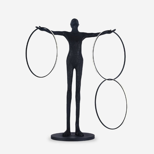 Trinity Life Sculpture Floor Lamp with LED Light, Black