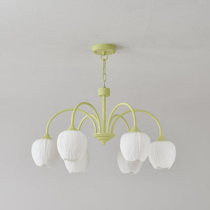 Tulip Matcha Chandelier LED Light Fixture for Home Decor