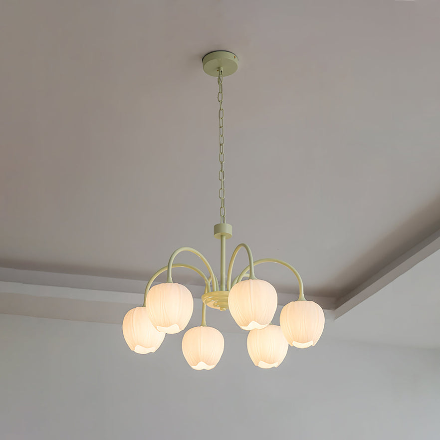 Tulip Matcha Chandelier LED Light Fixture for Home Decor