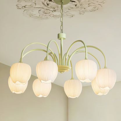 Tulip Matcha Chandelier LED Light Fixture for Home Decor