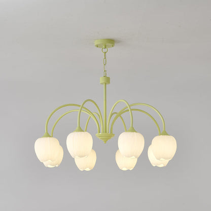 Tulip Matcha Chandelier LED Light Fixture for Home Decor
