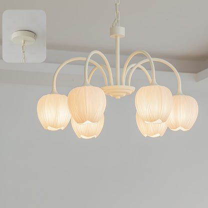 Tulip Matcha Chandelier LED Light Fixture for Home Decor