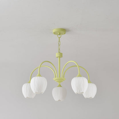 Tulip Matcha Chandelier LED Light Fixture for Home Decor
