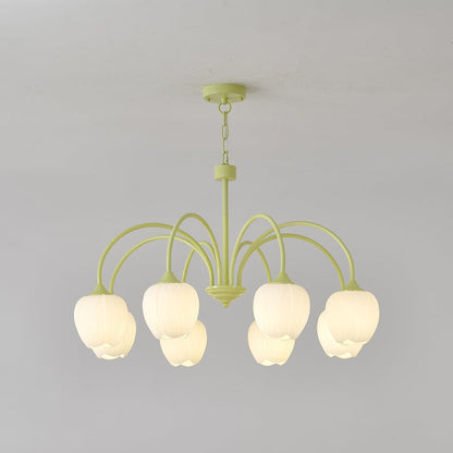 Tulip Matcha Chandelier LED Light Fixture for Home Decor