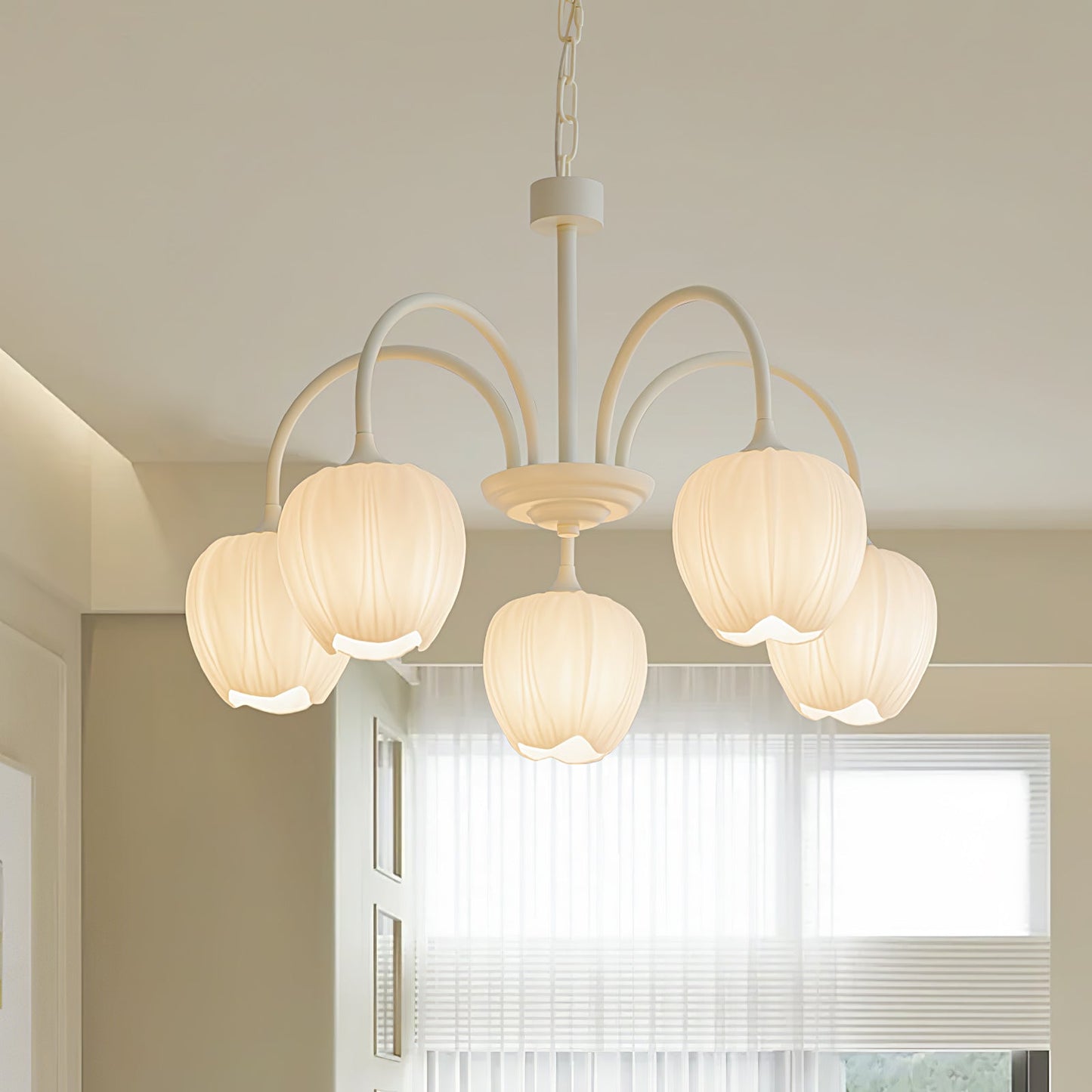 Tulip Matcha Chandelier LED Light Fixture for Home Decor