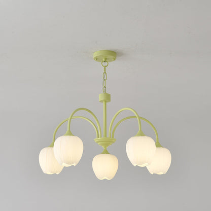 Tulip Matcha Chandelier LED Light Fixture for Home Decor
