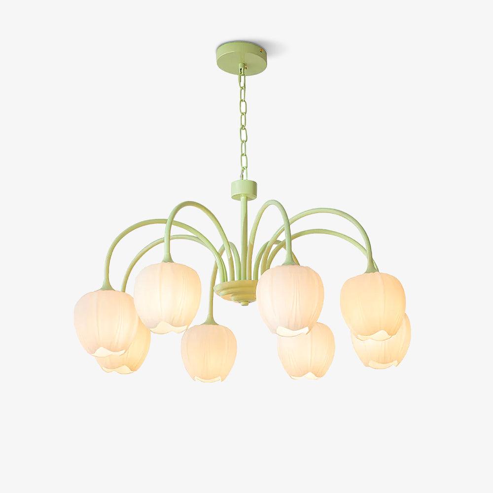 Tulip Matcha Chandelier LED Light Fixture for Home Decor