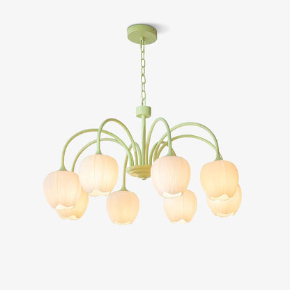 Tulip Matcha Chandelier LED Light Fixture for Home Decor