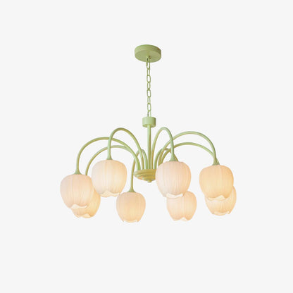 Tulip Matcha Chandelier LED Light Fixture for Home Decor