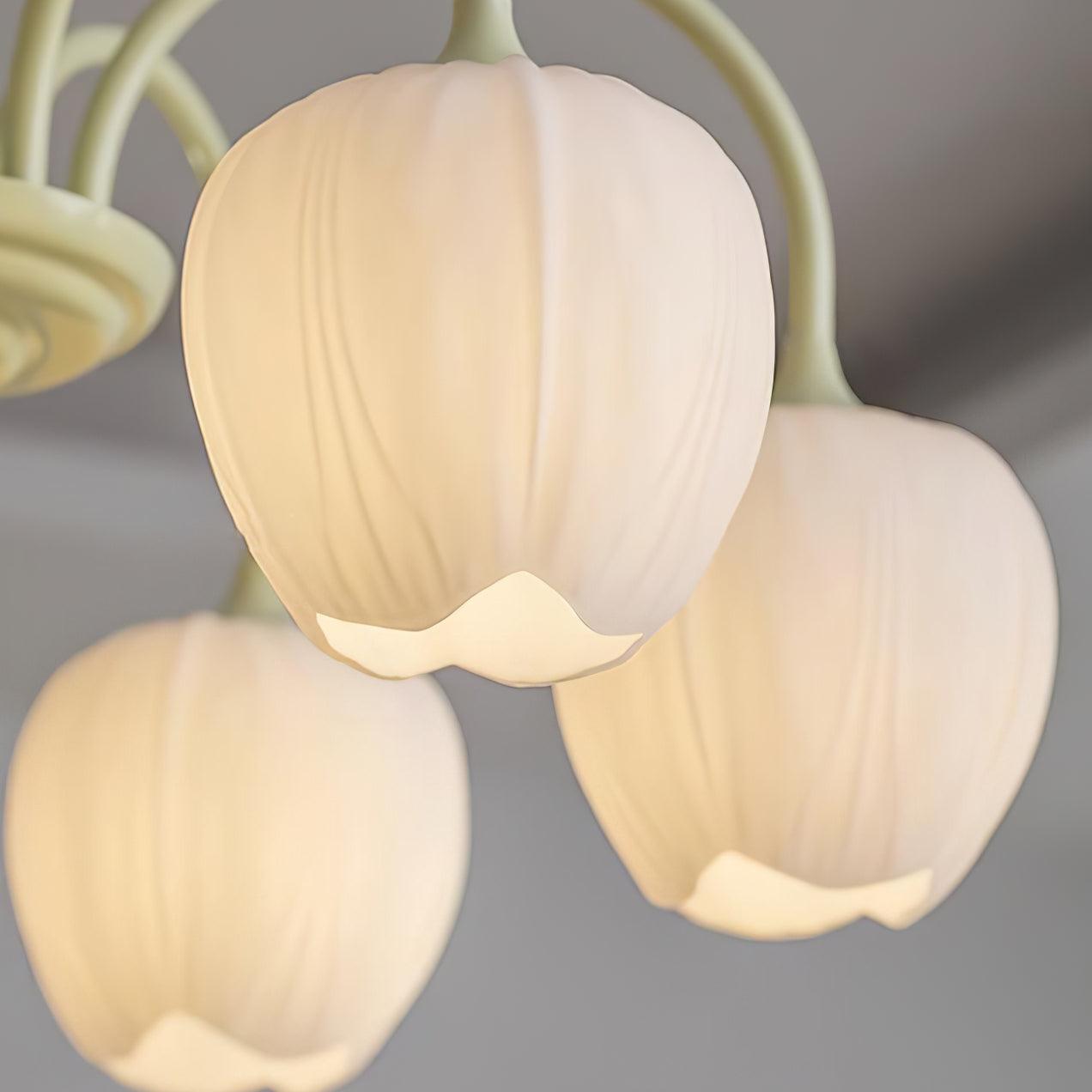 Tulip Matcha Chandelier LED Light Fixture for Home Decor