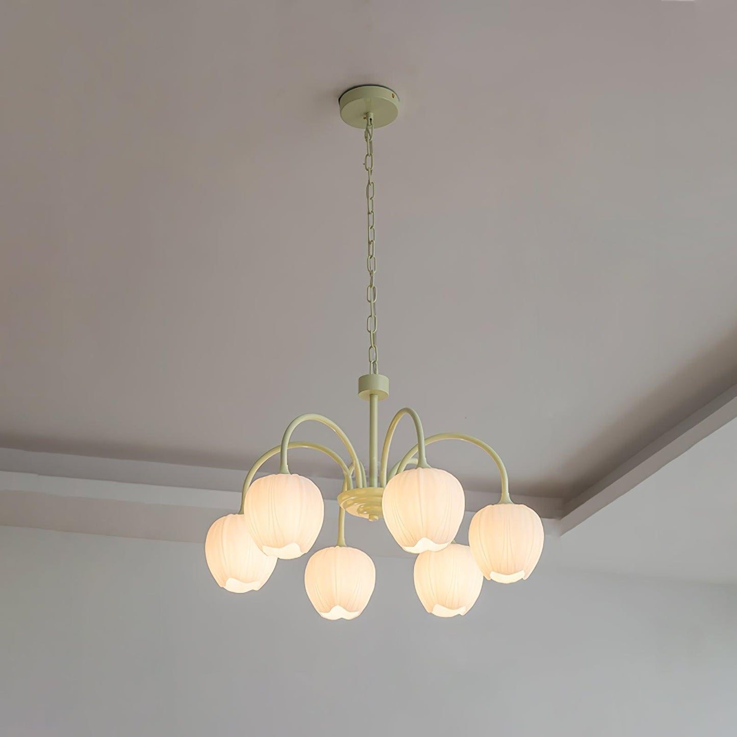 Tulip Matcha Chandelier LED Light Fixture for Home Decor