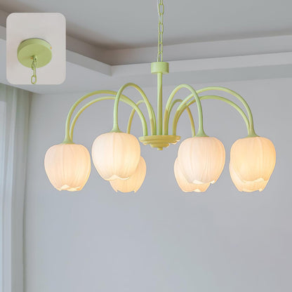 Tulip Matcha Chandelier LED Light Fixture for Home Decor