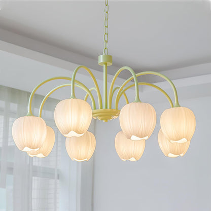 Tulip Matcha Chandelier LED Light Fixture for Home Decor