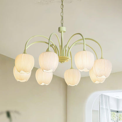 Tulip Matcha Chandelier LED Light Fixture for Home Decor