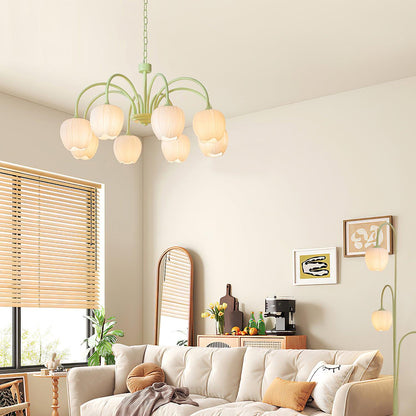Tulip Matcha Chandelier LED Light Fixture for Home Decor