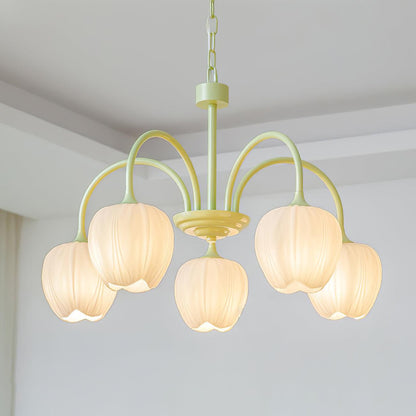 Tulip Matcha Chandelier LED Light Fixture for Home Decor